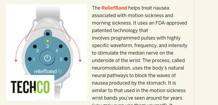 Tech.co – Reliefband Wearable Helps Combat Nausea